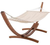 CLP Hamac sur Support Miramar avec Structure en Eucalyptus, Charge Max 150 kg, Ideal Jardin, terrasse, Balcon, Couleur:crème