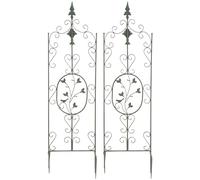 CLP Jeu de 2 treillages Burgus en Fer I Support pour Plantes grimpantes de Style Rustique, Couleur:Vert Antique