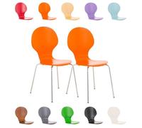 CLP Lot 2 chaises empilables robustes DIEGO, avec siège en bois, siège sous forme ergonomique, entretien facile, 10 couleurs au