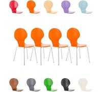 CLP Lot 4 chaises empilables robustes DIEGO, avec siège en bois, siège sous forme ergonomique, entretien facile, 10 couleurs au