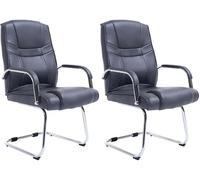 CLP Lot de 2 Chaises Cantilever Attila en Similicuir avec accoudoirs , Gris