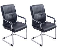 CLP Lot de 2 Chaises Cantilever XXL Anu n Similicuir avec accoudoirs , Noir