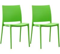CLP Lot de 2 chaises de Jardin Meton avec Dossier, empilables, resistantes aux intemperies, resistantes aux UV | Couleur Vert