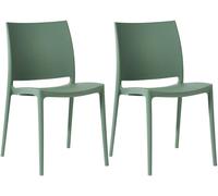 CLP Lot de 2 chaises de Jardin Meton avec Dossier, empilables, resistantes aux intemperies, resistantes aux UV | Couleur Olive