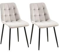 CLP Lot de 2 chaises de Salle à Manger Gifford I Chaise rembourrée avec revêtement en Velours I Chaise de Cuisine avec Dossier Couleur:Gris;Matériel:Velours