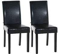 Chaises de salle à manger INA - CLP - Lot de 2 - Piétement en bois noir - Revêtement en similicuir