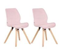 CLP Lot de 2 chaises de salle à manger Luna , Rose/Velours rose G