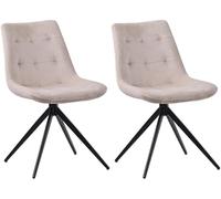CLP Lot de 2 chaises de Salle à Manger Merna I Chaise de Cuisine rembourrée et pivotante I Chaise rembourrée avec Dossier Couleur:crème;Matériel:Velours