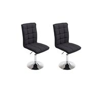 CLP Lot de 2 chaises de salle à manger Peking V2 en tissu avec pied trompette , Noir
