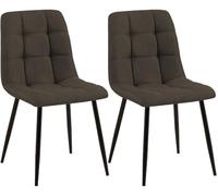 CLP Lot de 2 chaises de Salle ŕ Manger Tilde I Chaises de Cuisine rembourrées avec Housse surpiquée I avec Structure métallique, Couleur:Marron, Matériel:Tissu
