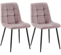 CLP Lot de 2 chaises de Salle ŕ Manger Tilde I Chaises de Cuisine rembourrées avec Housse surpiquée I avec Structure métallique, Couleur:Rose, Matériel:Velours