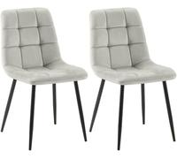CLP Lot de 2 chaises de Salle ŕ Manger Tilde I Chaises de Cuisine rembourrées avec Housse surpiquée I avec Structure métallique, Couleur:Gris, Matériel:Velours