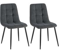 CLP Lot de 2 chaises de Salle ŕ Manger Tilde I Chaises de Cuisine rembourrées avec Housse surpiquée I avec Structure métallique, Couleur:Noir, Matériel:Cordon