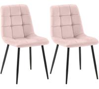 CLP Lot de 2 chaises de Salle ŕ Manger Tilde I Chaises de Cuisine rembourrées avec Housse surpiquée I avec Structure métallique, Couleur:Rose, Matériel:Velours