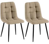 CLP Lot de 2 chaises de Salle ŕ Manger Tilde I Chaises de Cuisine rembourrées avec Housse surpiquée I avec Structure métallique, Couleur:Taupe, Matériel:Tissu