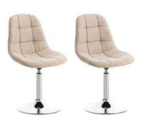 CLP Lot de 2 chaises de salon pivotantes Emil en Tissu avec pied en métal , Crème Crème G