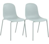 CLP Lot de 2 chaises empilables Hardin, Coque Plastique Ergonomique, piétement métal Robuste, pour Salle à Manger, Bureau et Cuisine Couleur:Turquoise