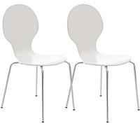 CLP Lot De 2 Chaises Empilables Robustes Diego I Chaises Empilables en Bois avec Dossier I Siège Confortable I Hauteur Assise 45 cm, Couleur:Blanc