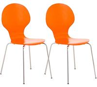 CLP Lot 2 chaises empilables robustes DIEGO, avec siège en bois, siège sous forme ergonomique, entretien facile, 10 couleurs au