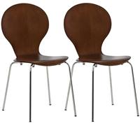 CLP Lot De 2 Chaises Empilables Robustes Diego I Chaises Empilables en Bois avec Dossier I Siège Confortable I Hauteur Assise 45 cm, Couleur:Marron