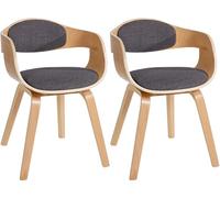 Lot de 2 chaise clp interieur non pliable H. 73 cm en bois gris gris G