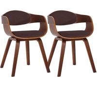Lot de 2 chaise clp interieur non empilable non pliable H. 73 cm en bois marron marron G