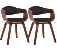 CLP Trading GmbH – Lot de 2 chaises Kingston – Bois, dossier enveloppant, H. 73 cm – Noir