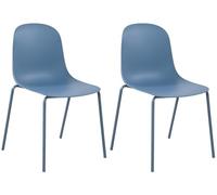 CLP Lot de 2 chaises Hardin, chaises de Jardin empilables, résistantes aux intempéries et aux UV, idéales pour Balcon, Couleur:Bleu