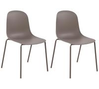 CLP Lot de 2 chaises Hardin, chaises de Jardin empilables, résistantes aux intempéries et aux UV, idéales pour Balcon, Couleur:Taupe