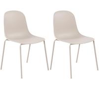 CLP Lot de 2 chaises Hardin, chaises de Jardin empilables, résistantes aux intempéries et aux UV, idéales pour Balcon, Couleur:Gris Clair