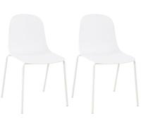 CLP Lot de 2 chaises Hardin, chaises de Jardin empilables, résistantes aux intempéries et aux UV, idéales pour Balcon, Couleur:Blanc
