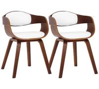 Lot de 2 chaise clp simili-cuir 73 cm blanc blanc G