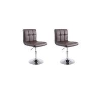 CLP Lot de 2 chaises lounge Palma V2 en similicuir ajustable et pivotant , Marron