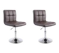 CLP Lot de 2 chaises lounge Palma V2 en similicuir ajustable et pivotant , Marron Marron G