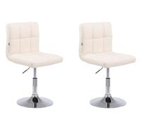 CLP Lot De 2 Chaises Lounge Palma V2 en Similicuir I Chaise De Salon avec Sičge Rembourré Pivotant Et Réglable en Hauteur I Pičtement Métal, Couleur:crčme