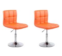 CLP Lot De 2 Chaises Lounge Palma V2 en Similicuir I Chaise De Salon avec Siège Rembourré Pivotant Et Réglable en Hauteur I Piètement Métal | Couleur Orange