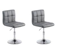 CLP Lot De 2 Chaises Lounge Palma V2 en Similicuir I Chaise De Salon avec Siège Rembourré Pivotant Et Réglable en Hauteur I Piètement Métal Couleur:Gris