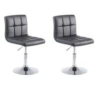 CLP Lot de 2 chaises lounge Palma V2 – Similicuir, siège rembourré, pivotant et réglable, noir