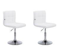 CLP Lot De 2 Chaises Lounge Palma V2 en Similicuir I Siège Rembourré Pivotant Et Réglable en Hauteur I Piètement Métal, Couleur:Blanc