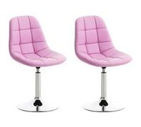 CLP Lot de 2 chaises lounge pivotantes Emil en similicuir avec pied en métal , Rose rose G