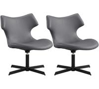CLP Lot de 2 fauteuils Lounge Welland rembourrés avec accoudoirs, chaises pivotantes 360° Aspect Cuir, Fauteuil Relax Max 135 kg, Couleur: Gris