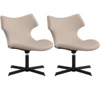 CLP Lot de 2 fauteuils Lounge Welland rembourrés avec accoudoirs, chaises pivotantes 360° Aspect Cuir, Fauteuil Relax Max 135 kg, Couleur: crème