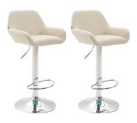 Lot de 2 tabourets de bar Braga - Crème