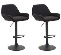 Lot de 2 tabourets de bar en tissu - Noir