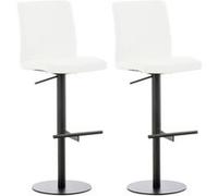 CLP Lot de 2 tabourets de bar Cadiz en similicuir , Noir/Blanc Blanc G