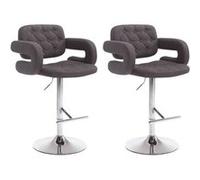 CLP Lot de 2 tabourets de bar Dublin en tissu , Noir Noir G