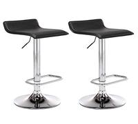 Lot de 2 tabourets de bar similicuir - Noir