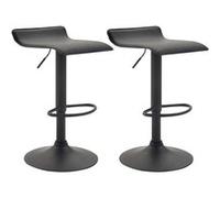 CLP Lot de 2 tabourets de bar Dyn V2 Similicuir , Noir /Noir Noir G