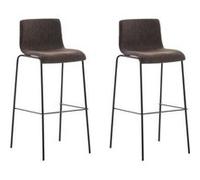 CLP Lot de 2 Tabourets de bar Hoover enTissu Pieds Métal , Marron/Noir Marron G