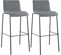 Lot de 2 tabourets de bar tissu - Gris clair